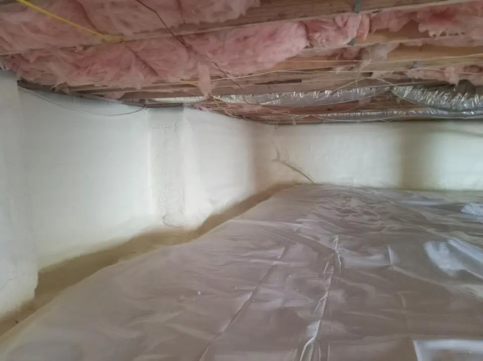 Crawl space encapsulation with closed-cell spray foam for Spray Foam Roofing in San Diego Country Estates